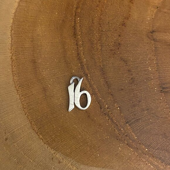 RETIRED James Avery Script 16 Charm, Sterling Silver - Picture 1 of 2